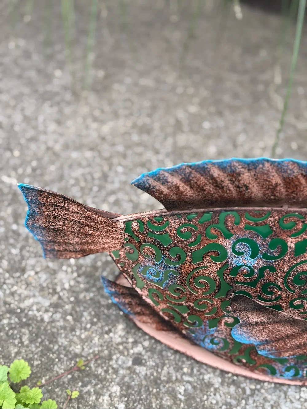 Fish solar LED solar light - Green and Copper